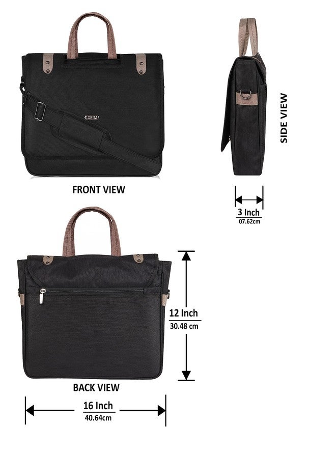 LOREM Black Color Linen fabric 10L Laptop Messenger Bag For Men New BG89 - Image 3